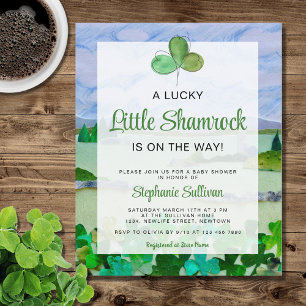 Budget Shamrock Baby Shower-inbjudan