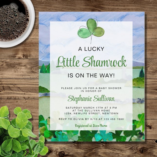Budget Shamrock Baby Shower-inbjudan (Skapare uppladdad)