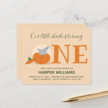 Budget Sharp One Pumpkin First Birthday Inbjudan