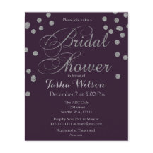 Budget Silver Confetti Inbjudningskort för möhippa