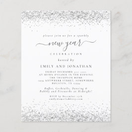 Budget Silver Giliter White Nya år Party Invit