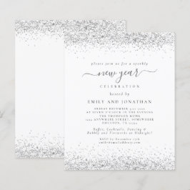 Budget Silver Giliter White Nya år Party Invit