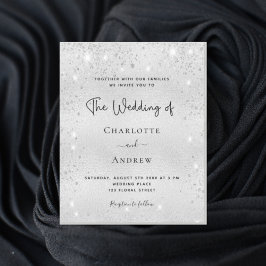 Budget silver glitter modern elegant bröllop