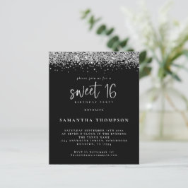 Budget Silver Glitter Sweet 16 Black Call