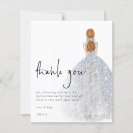 Budget Silver Gown Red Hair Quinceañera Tack