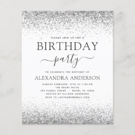 Budget Silver Vitt Glitter Alla Åldrar Födelsedag