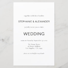 Budget Simple Black White QR Code Wedding bjudande