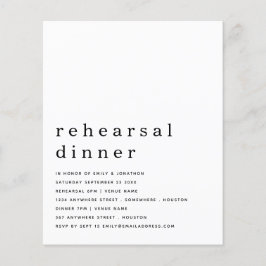 Budget Simple Black White Rehearsal Middag Inbjuda