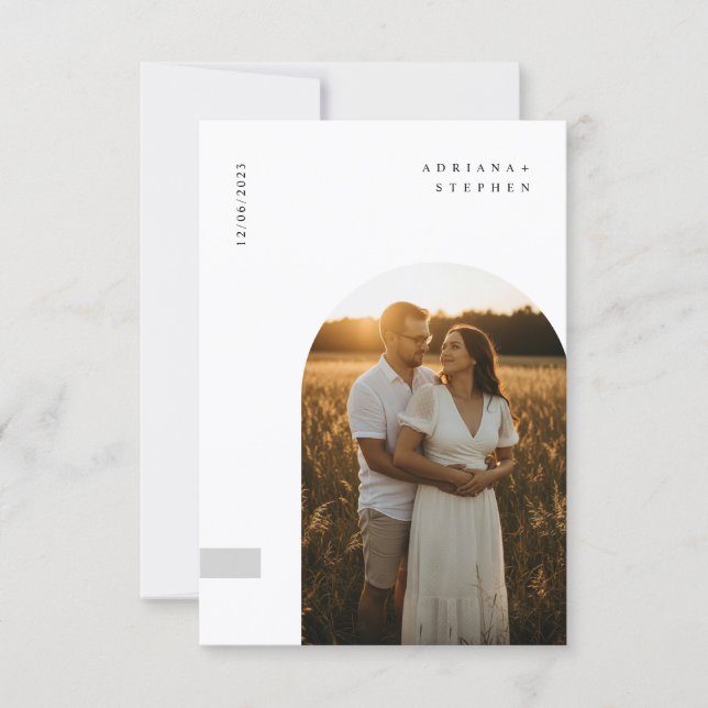 Budget Simple Elegant Minimalist Photo Wedding Inbjudningar (Framsida)