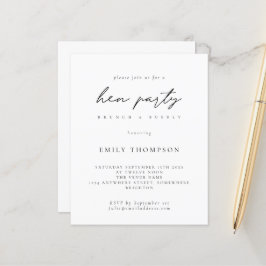 Budget Simple Hen Party Brunch Bubly Inbjudan