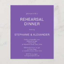 Budget Simple Lila Rehearsal Middag Inbjudan