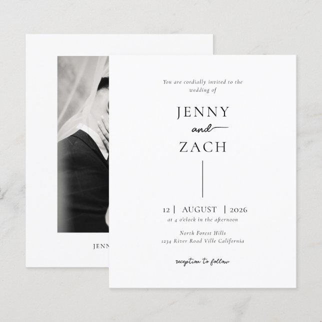 BUDGET Simple Modern Photo Wedding (Fram/baksida)