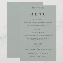 Budget Simple Sage Grönt Bröllop Menu