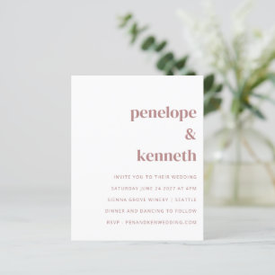 Budget Simple Terracotta Clay Wedding bjudande