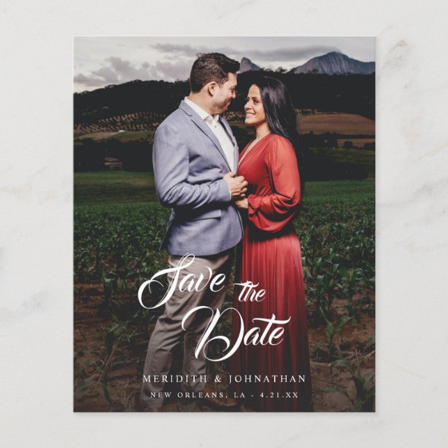 Budget Själv elegant foto spara datumet (Framsida)