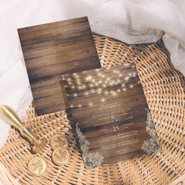 Budget Självbyggd Trä, Ljusslinga & Spets Bröllop (Skapare uppladdad)