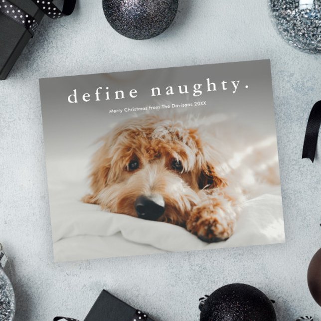 Budget Självvald Busig Rolig Julkort för Husdjur (Funny Naughty Pet Photo Christmas Holiday Card.)