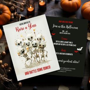 Budget Skeleton Thated Vuxen Halloween-inbjudan Vykort