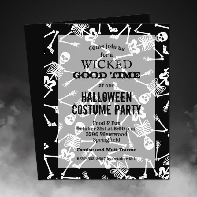 Budget Skeletons Halloween-inbjudan Flygblad (Printed on affordable THIN 80 lb flyer paper - heavier paper available in our collection.)