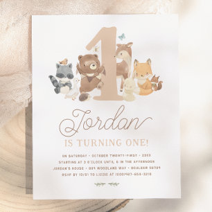 Budget Skogslevande Djur Första Födelsedagsfest