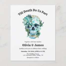 Budget Skullig inbjudan till Gothic Halloween-bröl Flygblad