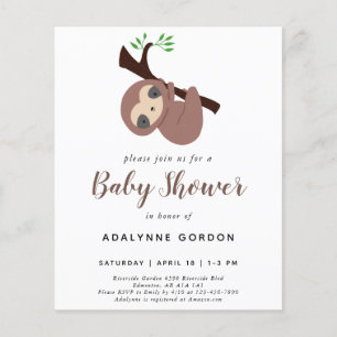 Budget Sloth Baby Shower Boy Adful Animal