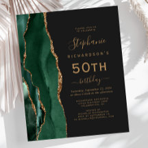 Budget Smaragdgrön Guld Agat Mörk 50-årsdag