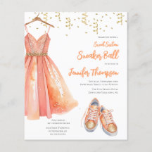 Budget Sneaker Bal Sweet 16 Peach & Guld Glitter