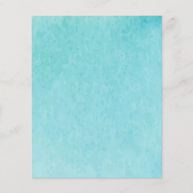 Budget SNÖSTORM BLUE Watercolor Beach bröllop Flygblad (Framsidan)