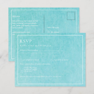 Budget SNÖSTORM BLUE Watercolor Beach bröllop Vykort