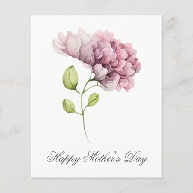 Budget Snygga Vattenfärg Blommor Mors Dag Kort (Framsida)