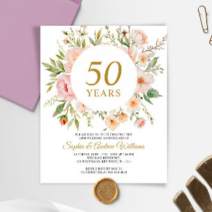 Budget Soft Flowers 50-årsinbjudan
