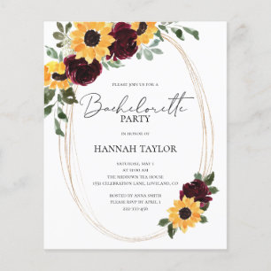 Budget Solros Bachelorette Party-inbjudan