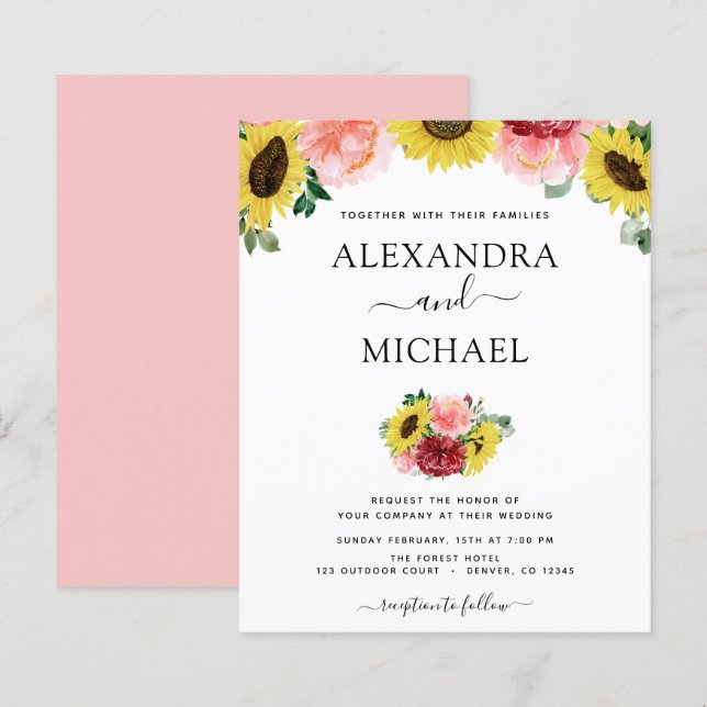 Budget Solros Eucalyptus Landsbyggsbröllop (Fram/baksida)