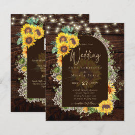 BUDGET Solros Ljusstake Spets Bröllops INBJUDAN