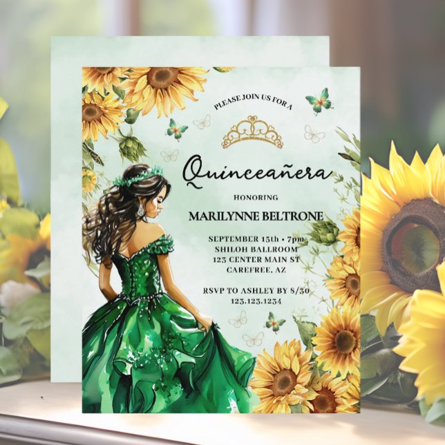 Budget Solrosblomma Princess Quinceañera (Skapare uppladdad)