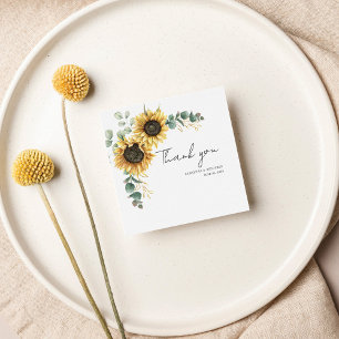 Budget SolrosBlommigten Eucalyptus Bröllop Anteckningskort
