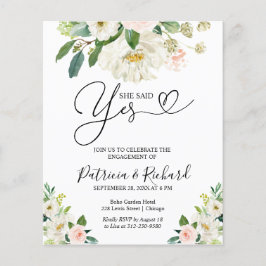 Budget som hon sa ja-Förlovningsfest-inbjudan