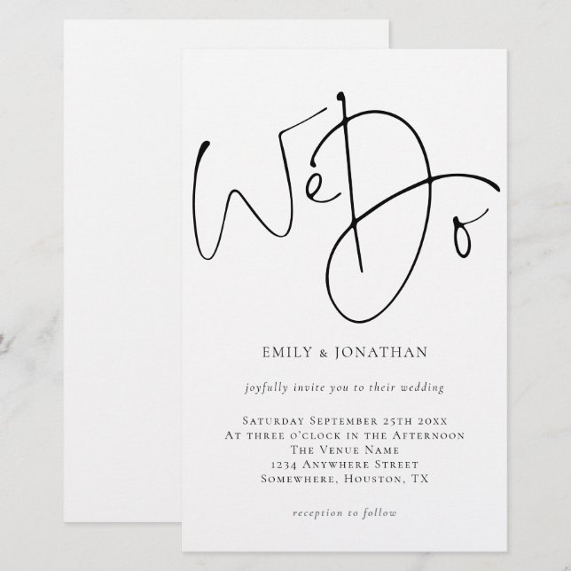 Budget som vi använder för att skriva enkel bröllo (Fram/baksida)