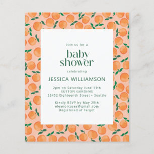 Budget sommar apelsiner frukt akvarell baby shower