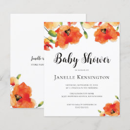 BUDGET Sommar Golden Poppy Baby Shower-inbjudan