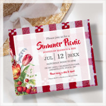 Budget sommar picknick fest inbjudan