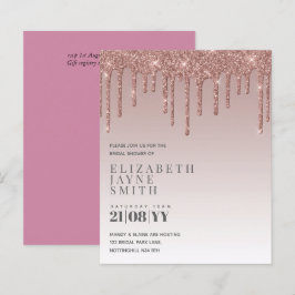 BUDGET Söt Girly Möhippa Inbjudningskort Glitter