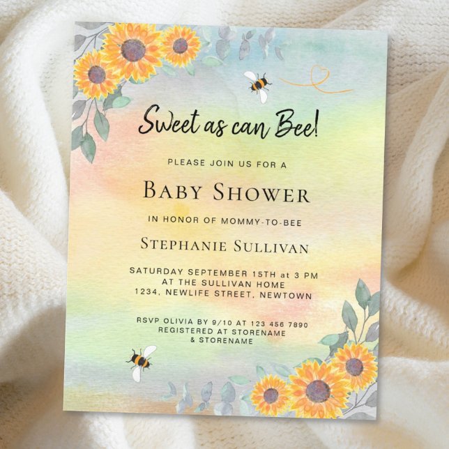 Budget Söt Som Kan Vara Baby Shower Inbjudan (Skapare uppladdad)
