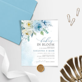 BUDGET-Spädbarn i bloom Twillingars Shower-inbjuda