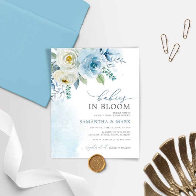 BUDGET-Spädbarn i bloom Twillingars Shower-inbjuda (Skapare uppladdad)