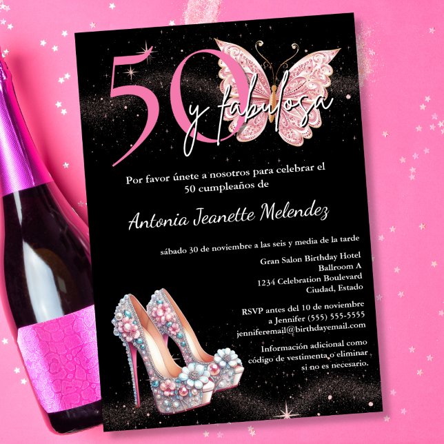 Budget Spanish 50 och Fabulous 50-årsfest Inbjudningar (Skapare uppladdad)