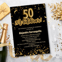 Budget Spanska Svart & Guld Konfetti 50-års Födels