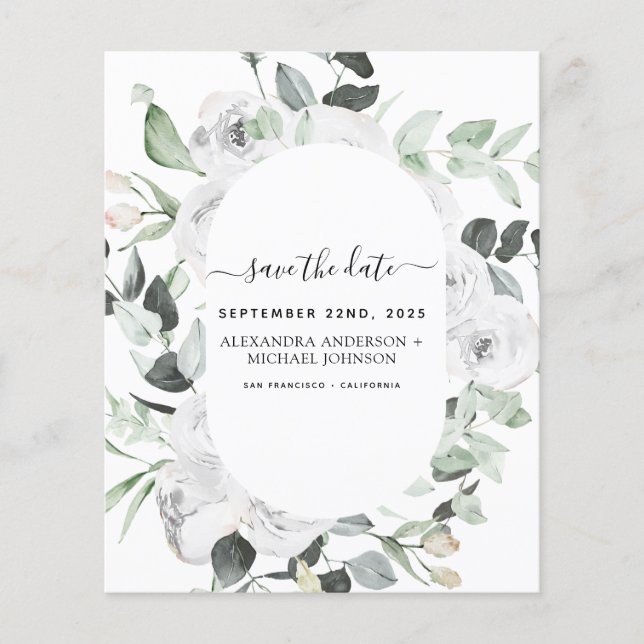 Budget Spara Blommigten Eucalyptus White Flygblad (Framsidan)