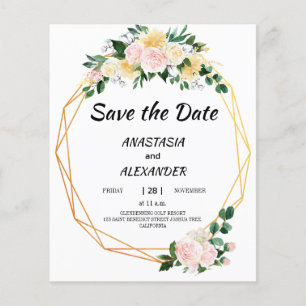 Budget Spara datum-flyer Flygblad